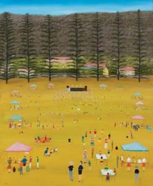 2 Frank Nowlan: Man of the Series, Inside the 'Outsider' Artist: JOSEPH DAVIS Frank Nowlan, Thirroul seaside Arts Festival , 2004, oil on canvas; images courtesy the artist