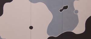 9 The End of Jirrawun: JEREMY ECCLES Freddie Timms, Gum Tree Creek , natural ochres on canvas, each canvas 120 x 90cm. Image courtesy the artist and Harvison Gallery, Perth