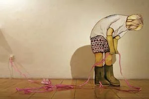 1 Indonesia – Australia: Bizarre Relations: YULIANA KUSUMASTUTI Restu Ratnaningtyas, Connection no.1 , 2010, acrylic and watercolour on paper, ply wood, 180 x 200 x 40cm. From the residency project HotWave #1, 2010. Image courtesy the artist and Cemeti Art House, Yogyakarta