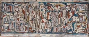 17 Landfall: Ian Fairweather’s landing at Oesosole: Roti TONY TWIGG Ian Fairweather, Anak Bayan , 1957, gouache on cardboard on hardboard, 109 x 241.3 x 9cm (inc. frame). Collection: Art Gallery of NSW