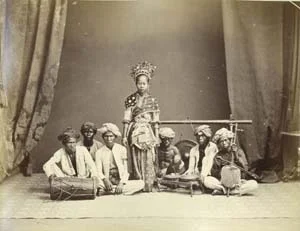 22 Beyond Batavia: the photography of Walter Woodbury and James Page Dancer in traditional dress with musicians. Image of work by Walter Woodbury and James Page; courtesy Bonhams, London