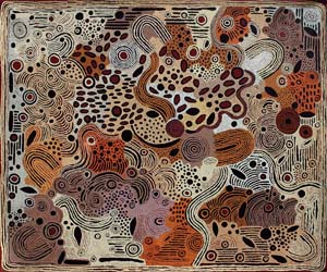 6 Passionately Independent: Alison Anderson Nampitjinpa in Sydney: JEREMY ECCLES Untitled, 2011 , acrylic on linen, 152 x 183cm. Image courtesy the artist and Trevor Victory Harvey Gallery, Sydney