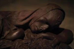 3 Memory Palaces: JOHN KELLY Stephen J Shanabrook, On the Road to Heaven The Highway to Hell (detail), 2008, ‘remnants’ of the suicide bomber cast in dark chocolate, 74 x 30.5 x 89cm. Image courtesy the artist and the Museum of Old and New Art; photograph by Leigh Carmichael