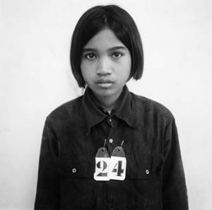 17 A Tale of Two Biennales: Gwangju and Busan: EN YOUNG AHN An unidentified Prisoner, S-21 Prison , Phnom Penh, Cambodia, from Tuol Sleng Prison Photographs, 1975-1979. © Doug Niven and Tuol Sleng Museum of Genocide, Cambodia. Image courtesy Doug Niven