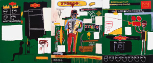 4 Basquiat Notes: WES HILL Zydeco , 1984, acrylic and oilstick on canvas, 218.5 x 518cm. Bischofberger Collection, Switzerland; © 2010, ProLitteris, Zurich