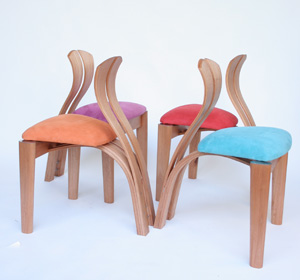 12 An Ecoregional Story: Ross Annels’s regional crafting of landscape memoir: TAMSIN KERR Sprung Series, 2008-10 , laminated, steam-bent, and solid silky oak, rose alder, and stainless steel with macro-suede and kangaroo leather, dimensions variable