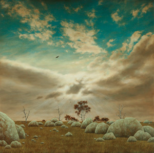 19 Jason Benjamin and the importance of being earnest: MAURICE O’RIORDAN WE BUILT CITIES , 2010, OIL ON LINEN, 120 X 120CM. All images this article courtesy the artist, Jason Benjamin; Michael Reid Gallery, Sydney; and Jan Murphy Gallery, Brisbane. Photographs by Ian Barry