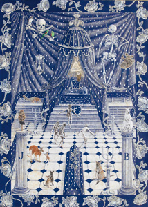 8 Telstra Blues, MAURICE O’RIORDAN Danie Mellor, From Rite to Ritual , 2007, mixed media on paper, 207 x 154cm.