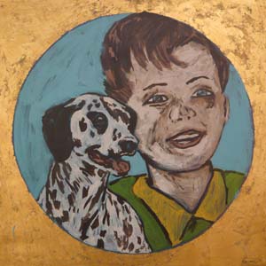 6 Bromley in Alice: CHRIS RAJA Image: David Bromley, Man’s best friend, 1999, acrylic on linen, 101 x 101cm