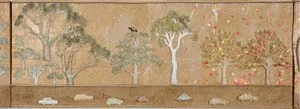 11 Growing Histories: the influence of the Bayeux Tapestry on Elizabeth Paterson’s Growing Home: ZSUZSANNA SOBOSLAY Elizabeth Paterson, Growing Home - the street trees of Canberra (detail), 2008, end panel: papier-mâche, cardboard, inks and gloss medium. Image courtesy the artist. Photograph by Stuart Hay