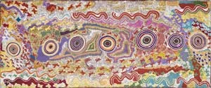 1 Darby Jampijinpa Ross: Make it good for the people: LOUISE MARTIN-CHEW Karlanjirrinpirri (Swallow Dreaming), 1994, acrylic on canvas. Collection of Roslyn Premont, Sydney. Courtesy Gallery Gondwana, Sydney and Alice Springs