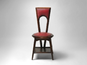 10 Shaping culture: Conversations on craft and design with Robert Bell: Patsy Hely, Canberra Marion Mahony Griffin, Walter Burley Griffin and H. Goldman Manufacturing Company, Café Australia chair, 1916, blackwood, plywood, leather, 96 x 47cm; National Gallery of Australia, Canberra, purchased 2015