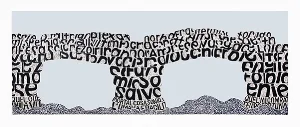 3 Angela Cavalieri: Narrative tones: Wendy Garden, Darwin Angela Cavalieri, Il Ritorno , 2015, hand-printed linocut, acrylic and oil paint on canvas, 180 x 415cm; image courtesy the artist; photo: Greg Wallis