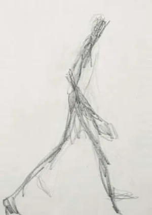 5 Art from the future: Alberto Giacometti and James Angus: CHRISTOPHER CHAPMAN   Alberto Giacometti,  Project for a book IV [Projet pour un livre IV],  1951, lithographic crayon. Marguerite and Aimé Maeght Foundation, Saint-Paul. Gift of Marguerite and Aimé Maeght, 1974. © Alberto Giacometti/ADAGP. Licensed by Viscopy, Sydney, 2006