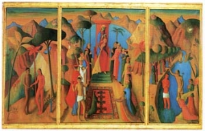 8 The Blake Prize for Religious Art looks to the future: ROB DITESSA Justin O’Brien, The Virgin enthroned , 1951, oil on canvas, triptych. Collection of the National Gallery of Victoria. Winner of the inaugural Blake Prize for Religious Art, 1951