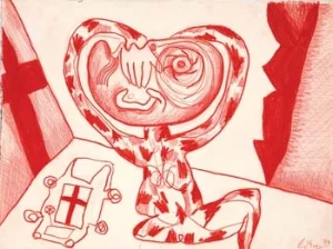 8 For Matthew & others: Journeys with schizophrenia: CHRISTINE FRANCE Jon Cattapan, Untitled from Sister series of drawings, 1984, pencil on paper, two units of twelve. Courtesy of the artist and Kaliman Gallery, Sydney