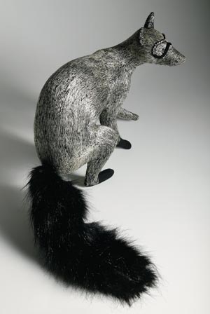 2 Louise Weaver: Taking a chance on love Selected works 1990–2006: MARIE SIERRA, MELBOURNE Louise Weaver, Sweeper (Racoon) , 2005, hand crocheted lambs wool and embroidered Japanese silk thread over high density foam, artificial fur fabric, cotton crochet thread, Swarovski crystals. Private collection, Melbourne. Photo David Callow
