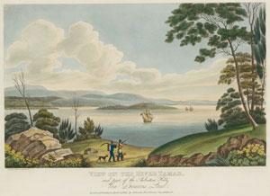 2 A person of the plain surface Joseph Lycett: Convict artist Joseph Lycett, View on the River Tamar, and part of the Asbestos Hills, Van Diemen’s Land , from Views in Australia , 1825, etching and aquatint, printed in black from a copper plate, hand coloured. Petherick Collection, National Library of Australia, Canberra