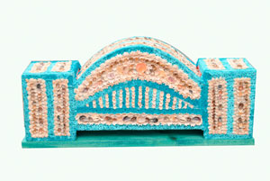 7 Esme Timbery: TESS ALLAS Esme Timbery, Blue Bridge , 2005, fabric, shells, glitter, cardboard. Parliament of New South Wales Collection. Photo Sirenshan Pure Photography Esme Timbery won the inaugural $20,000 Parliament of New South Wales Indigenous Art Prize in August 2005