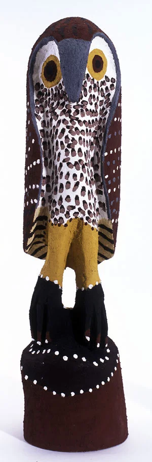1 Letter from DarwiN: DEBORAH CLARK   Shirley Purdie [Kija language/Warmun WA],  Dirringinji , 2005, natural pigments on wood. Courtesy of the artist and MAGNT