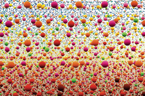 2 Nike Savvas and Wolfgang Laib at the Australian Centre for Contemporary Art: RACHEL JESSIE-RAE O'CONNOR Nike Savvas, Atomic: Full of love, full of wonder , 2005, installation of coloured polystyrene balls, at the Australian Centre for Contemporary Art, Melbourne