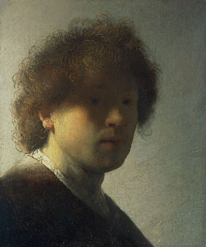 8 The coarse and the cleaned: Dutch Masters from the Rijksmuseum, Amsterdam : DANIEL THOMAS Rembrandt Harmensz van Rijn, Self-portrait at an early age (Zelfportret op jeugdige leeftijd ), c 1629, oil on wood panel. Purchased with aid from the Rembrandt Society, the Photo Commission, the Prince Bernhard Foundation and the Ministry of CRM
