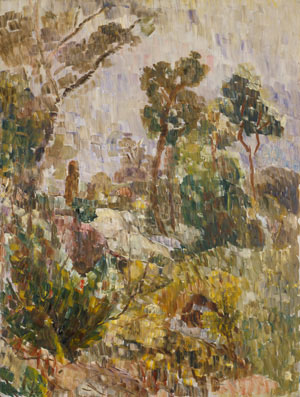 6 Amazing Grace : Thoughts inspired by the Grace Cossington Smith exhibition at the National Gallery of Australia, Canberra: VIRGINIA SPATE Grace Cossington Smith, Bush at evening , 1947, oil on hardboard. Collection of the Art Gallery of New South Wales