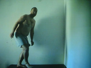 3 Videoperformance: Tony Schwensen in Sydney: CHRISTOPHER CHAPMAN Tony Schwensen, High school shuffle (stills from video), 2003, video transferred to DVD, c 62 minutes, exhibited as projection. Courtesy of the artist and Performance Space, Sydney.