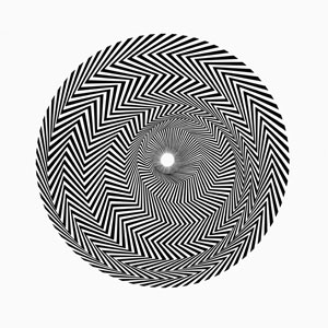 6 Better late than never: Bridget Riley at the Museum of Contemporary Art, Sydney: ZARA STANHOPE Bridget Riley, Blaze 1 , 1962, emulsion on hardboard. Private collection. © Bridget Riley 2004. Photo Robert Horner