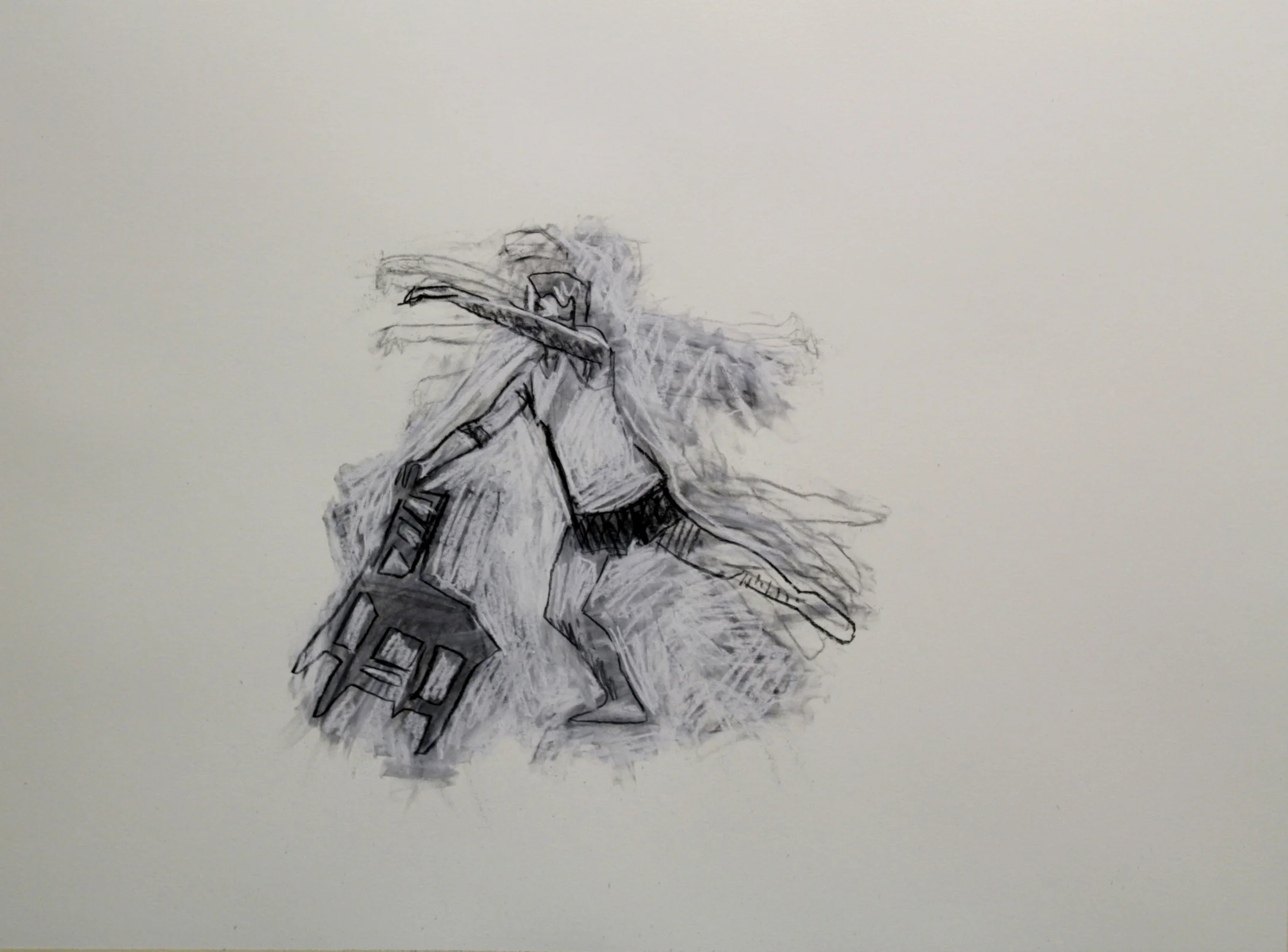 Todd Fuller,  Billy’s Swan , 2017, video still; chalk and charcoal animation and video, 5:37 mins duration; image courtesy the artist and May Space, Sydney