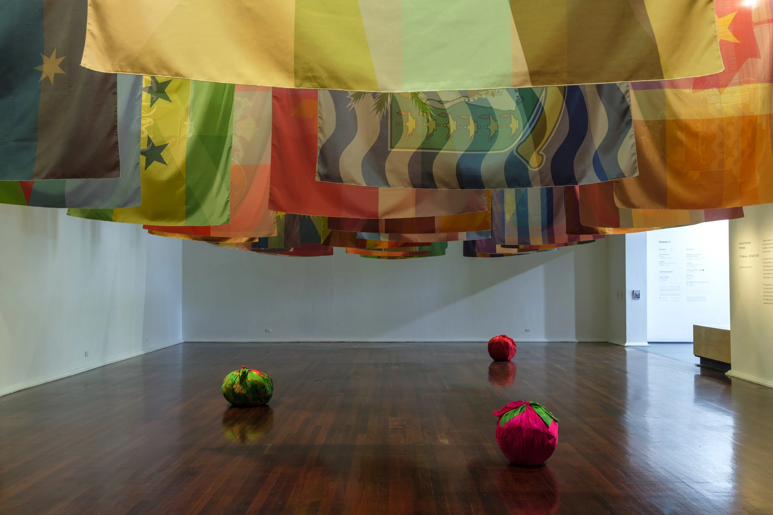 Kimsooja,  To Breathe – Zone of Nowhere  and  Bottari,  2018; installation detail view, Perth Institute of Contemporary Arts (PICA), 2018; site-specific installation; image courtesy PICA, Perth; photo: Alessandro Bianchetti