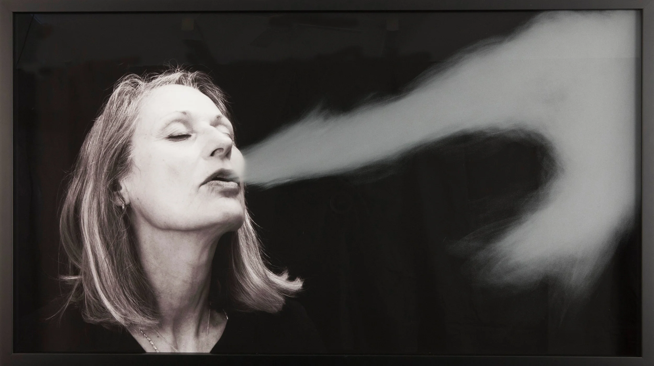 Julie Rrap, Breath stream , 2018, pigment inkjet print, hand-ground glass, 66 x 116cm; image courtesy the artist, Arc One Gallery, Melbourne, and Roslyn Oxley9 Gallery, Sydney