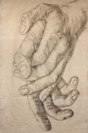13 Love letter to a critic, from an artist: KIM ANDERSON Kim Anderson, Me , 2012, Copic liner on Japanese washi, 186 x 92cm; image courtesy the artist