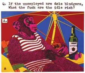 7 Michael Callaghan: A survey 1967-2006: KATIE DYER, Wollongong Michael Callaghan, If the unemployed are dole bludgers? , 1979, silkscreen print. Michael Callaghan, Redback Graphix. Client: Steel City Pictures, Wollongong