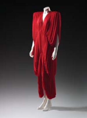 7 Super Bodies: Heroic Fashion from the 1980s: SALLY GRAY, Melbourne Norma Kamali, New York (fashion house), Norma Kamali designer, Evening dress, autumn-winter 1977, polyester jersey. National Gallery of Victoria, Melbourne. Purchased NGV Foundation, 2006.