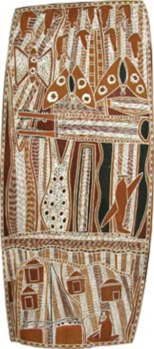 9 Brian Njinawanga Campion (c.1934 – 2008): DR CHRISTIANE KELLER & LUDGER DINKLER Brian Njinawanga Campion, Malnyangarnak Story , 1978, natural ochres on bark. Collection National Gallery of Victoria. Courtesy the artist’s estate