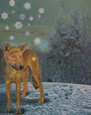 12 Gothic candour: 'I am the coffin that will not be silent': ASHLEY CRAWFORD Jazmina Cininas, Rima knows the curse of being born on Christmas Eve , 2006,reduction linocut, woodblock. Courtesy the artist and Port Jackson Press Australia (Melbourne)