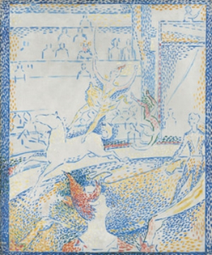 12 The other Starry Night: Post-impressionists from the Orsay, DIANA KOSTYRKO Georges Seurat, The circus (sketch), 1891, Musée d’Orsay, Paris. © RMN (Musée d’Orsay) / Hervé Lewandowski.