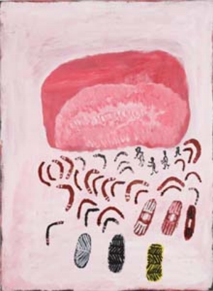 5 Danger and Beauty in the Art of Billy Atkins: JOHN CARTY Kumpupirntily (Lake Disappointment) , 2007, acrylic on canvas, 46 x 61cm. Collection: Kerry Stokes Collection, PerthImages courtesy the artist and Martumili Artists, Western Australia