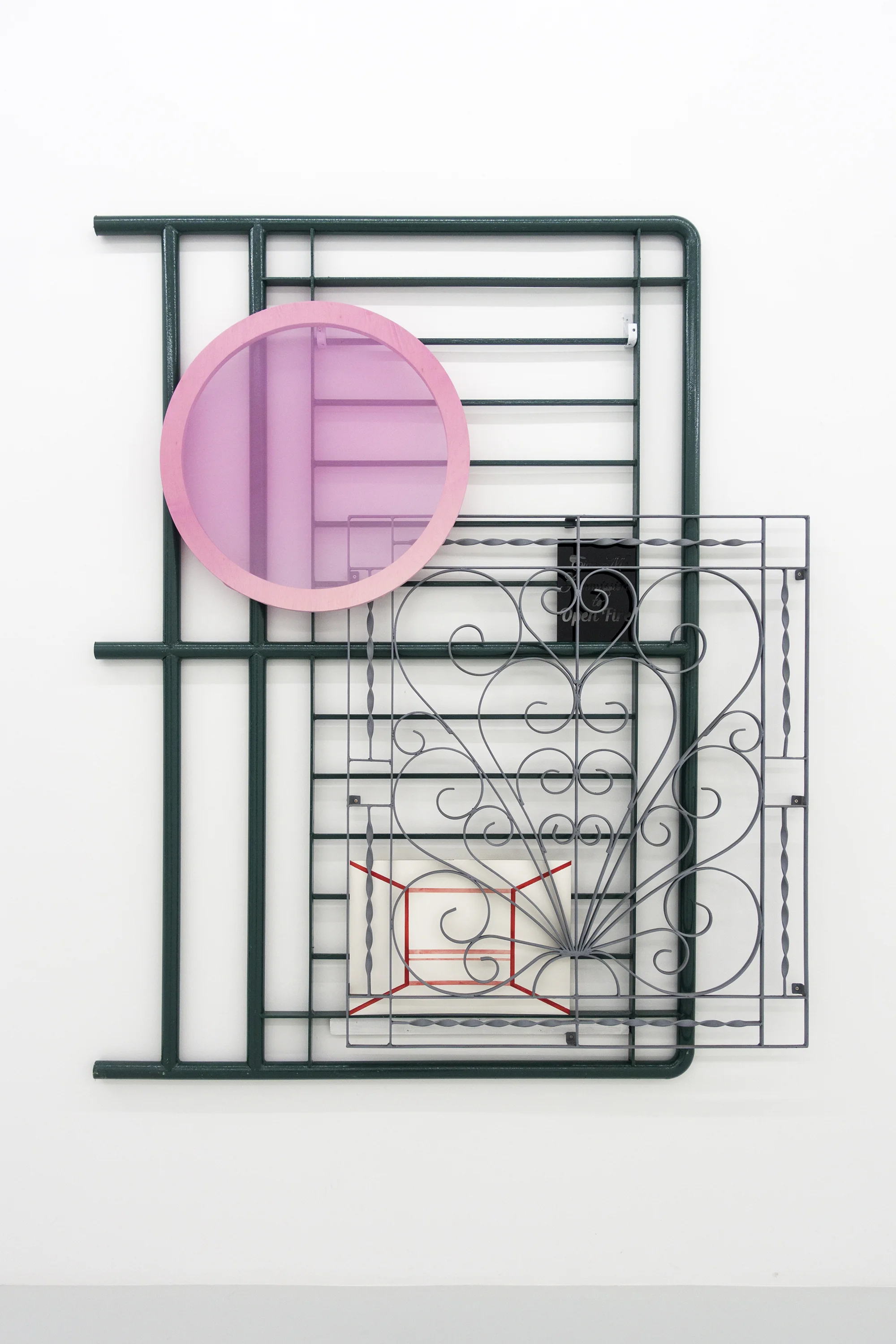 2 Notes from the field: Chloé Wolifson Jason Wee, Labyrinths (Open Fire) , 2017, galvanised steel, watercolour on cold press paper, acrylic panel, chiffon print on plywood, coated steel, 200 x 164cm; image courtesy the artist and Yavuz Gallery, Singapore