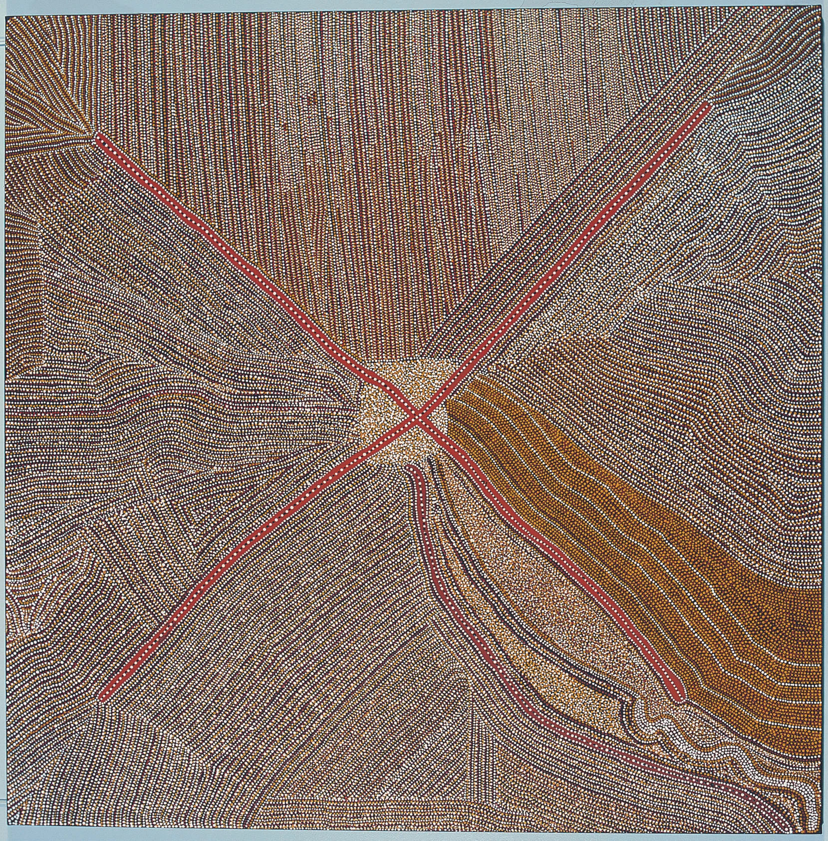 9 kwementyaye (kathleen) petyarre c. 1938 - 2018: christine nicholls Kathleen Petyarre, Mountain Devil Lizard Dreaming , 1995, synthetic polymer paint on Belgian linen, 152 x 152cm; private collection, Sydney