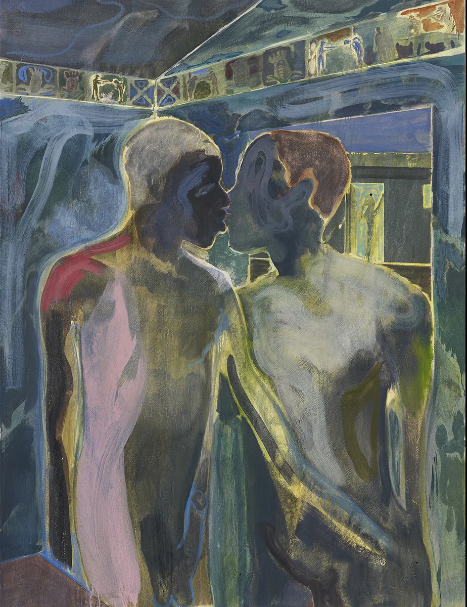 7 under the skin: michael armitage’s ‘the promised land’: MICHAEL FITZGERALD, sydney Michael Armitage, Kampala Suburb , 2014, oil on Lubugo barkcloth, 196 x 150cm; private collection, London; image courtesy the artist and White Cube; © the artist; photo: Prudence Cuming Associates Ltd, White Cube