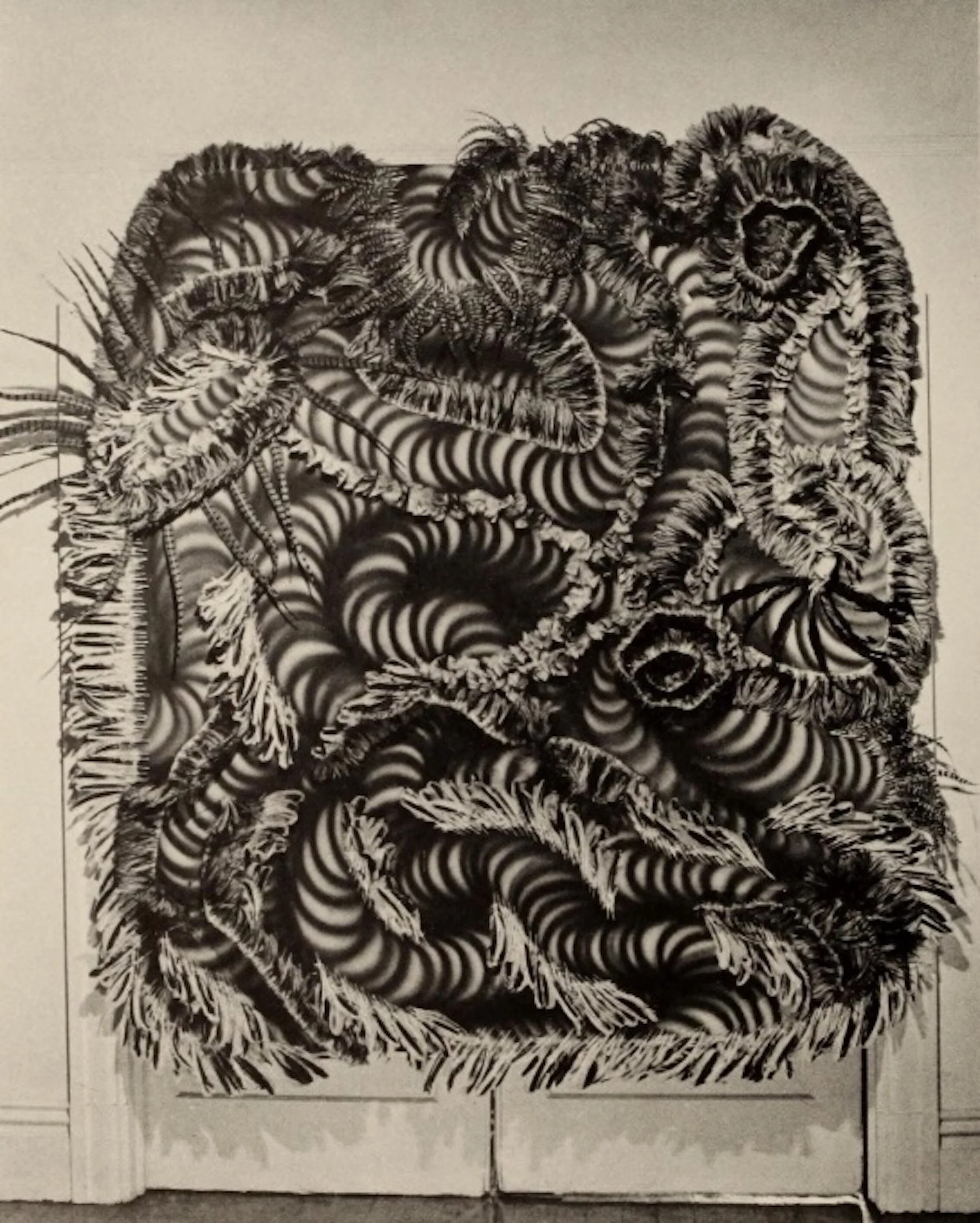 4 a visual kind of excavation: finding carlos villa’s filipino roots: Mark Dean Johnson and Sherwin Rio   Carlos Villa,  My Roots , 1970–71, acrylic and feathers on canvas, 232.4 x 236.9cm; Whitney Museum of American Art, New York; courtesy the Carlos Villa Estate