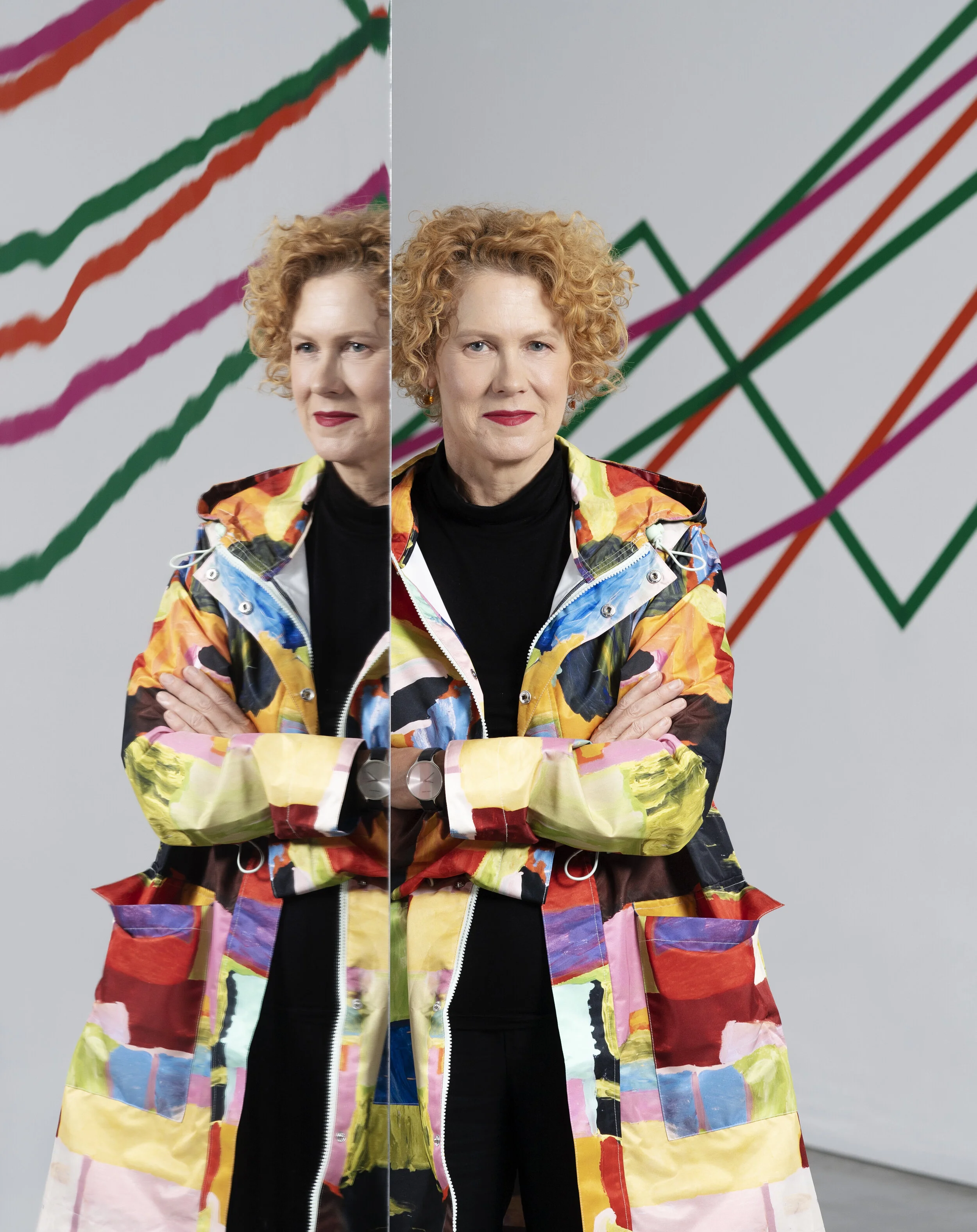 1 Dispatches: andrew stephens   Elizabeth Ann Macgregor with works by Kerrie Poliness and Jonny Niesche; image courtesy the Museum of Contemporary Art Australia, Sydney; photo: Nic Walker