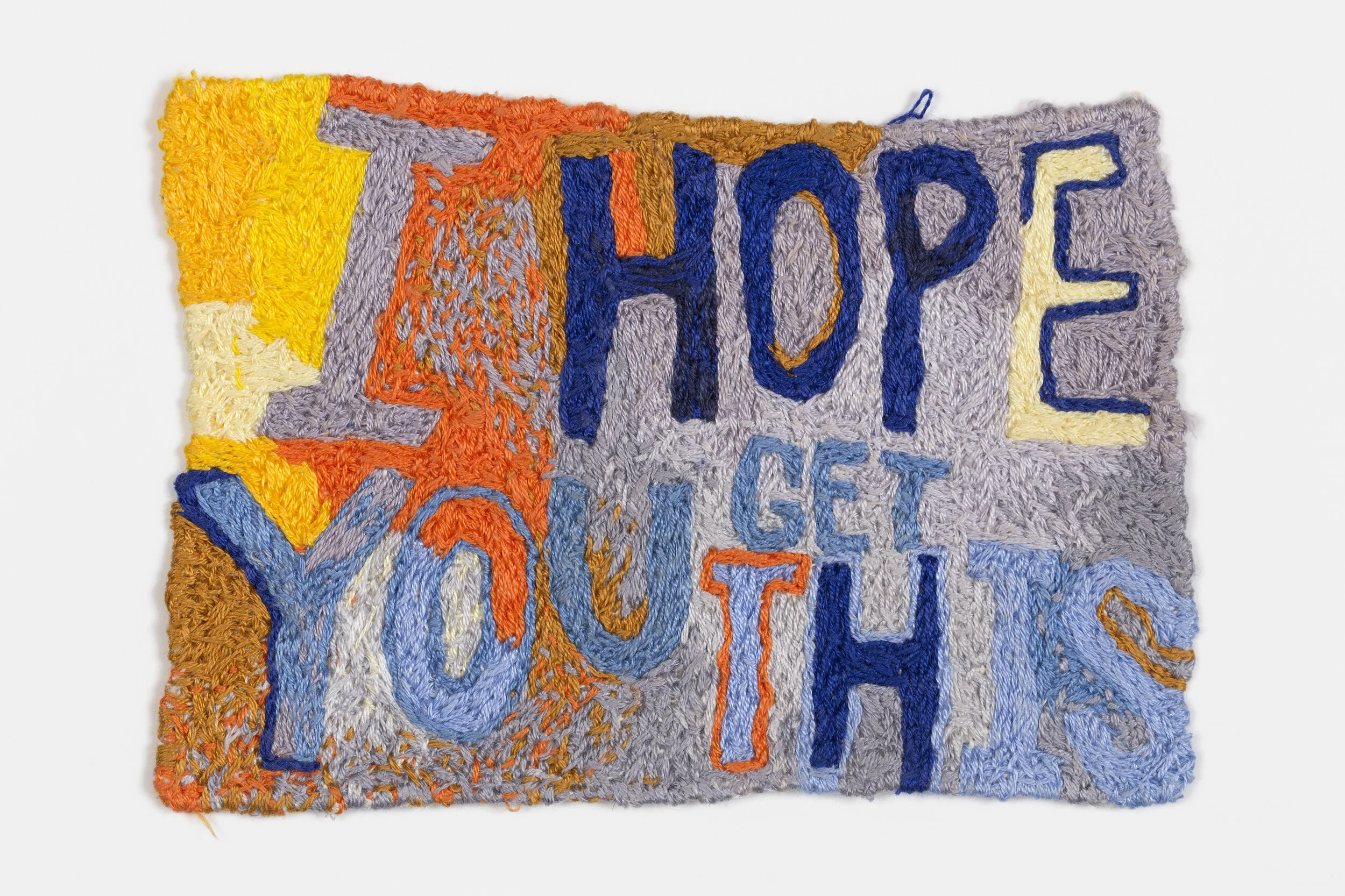 7 the power of yearning: raquel ormella’s ‘i hope you get this’: angus mcgrath,  canberra    Raquel Ormella,  I hope you get this , 2018, silk and cotton embroidery thread on linen, 8 x 10cm; image courtesy the artist and Milani Gallery, Brisbane; photo: David Paterson; © the artist