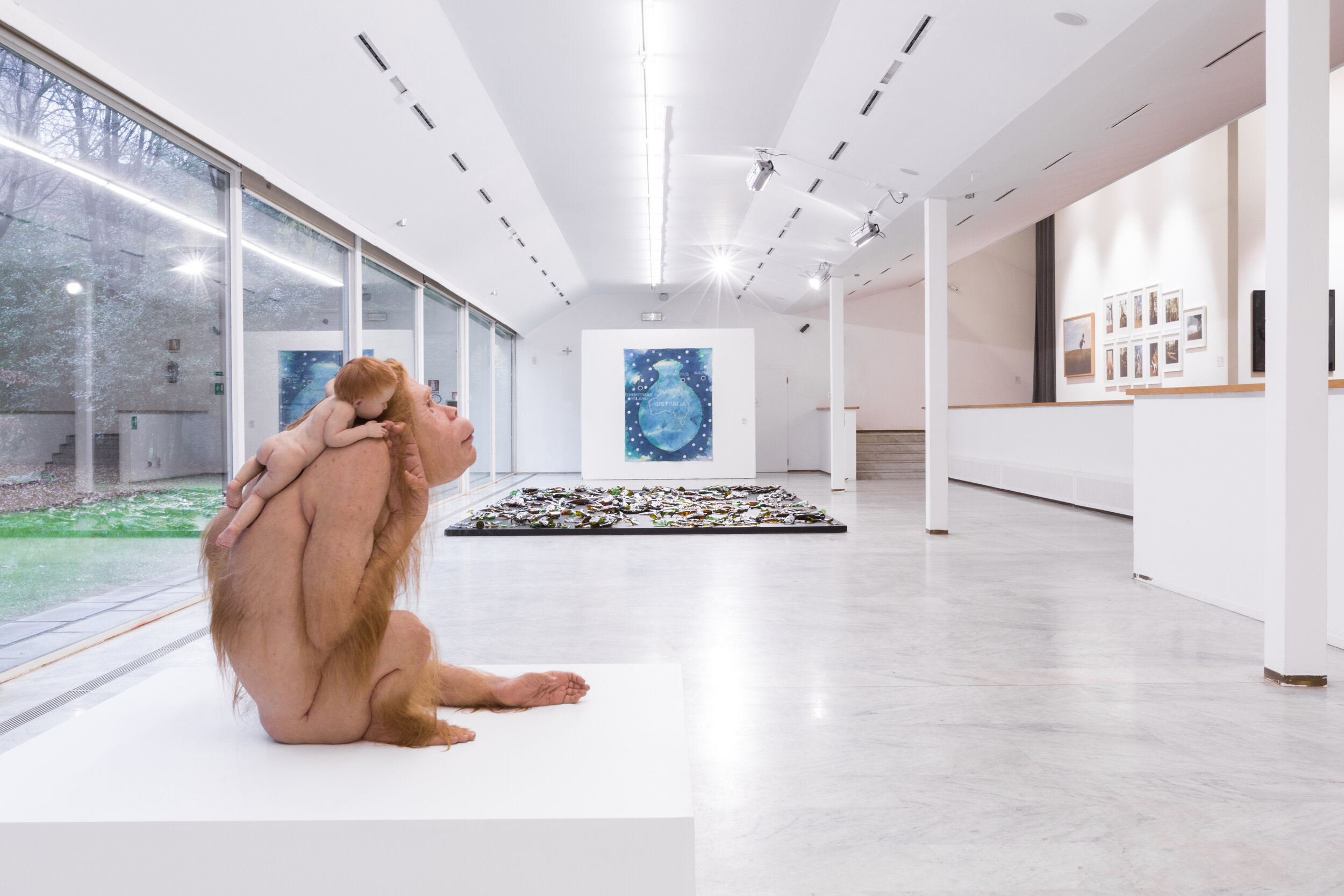 AUSTRALIA. Antipodean Stories , exhibition installation view, Padiglione d’Arte Contemporanea (PAC), Milan, 2019–20, with the work of Patricia Piccinini, Fiona Hall, Judy Watson and Jill Orr; image courtesy the artists and PAC, Milan; photo: Nico Covre Vulcano