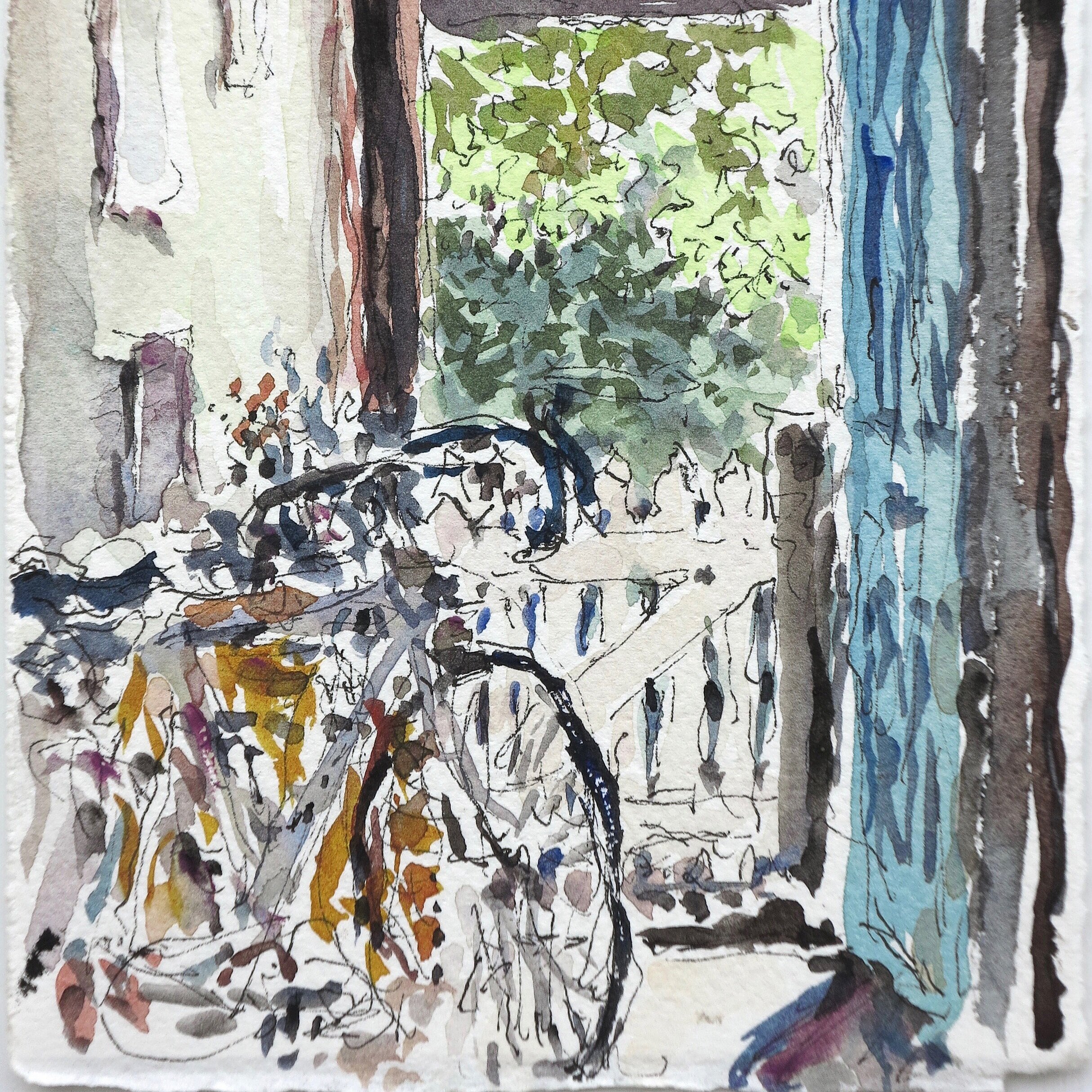  Tom Carment,  Out the front door , 2020, watercolour and pigment ink, 16 x 11.5cm; courtesy the artist and King Street Gallery, Sydney; © the artist 