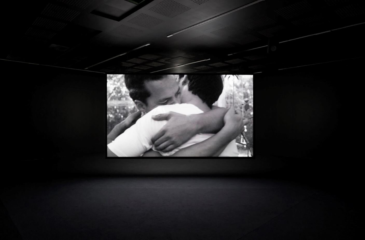  Shannon Te Ao,  my life as a tunnel , 2018, installation view, ‘Wansolwara: One Salt Water’, UNSW Galleries, Sydney, 2020; two-channel HD video with sound, 9:48mins duration; cinematographer Iain Frengley; courtesy the artist and Mossman, Wellington