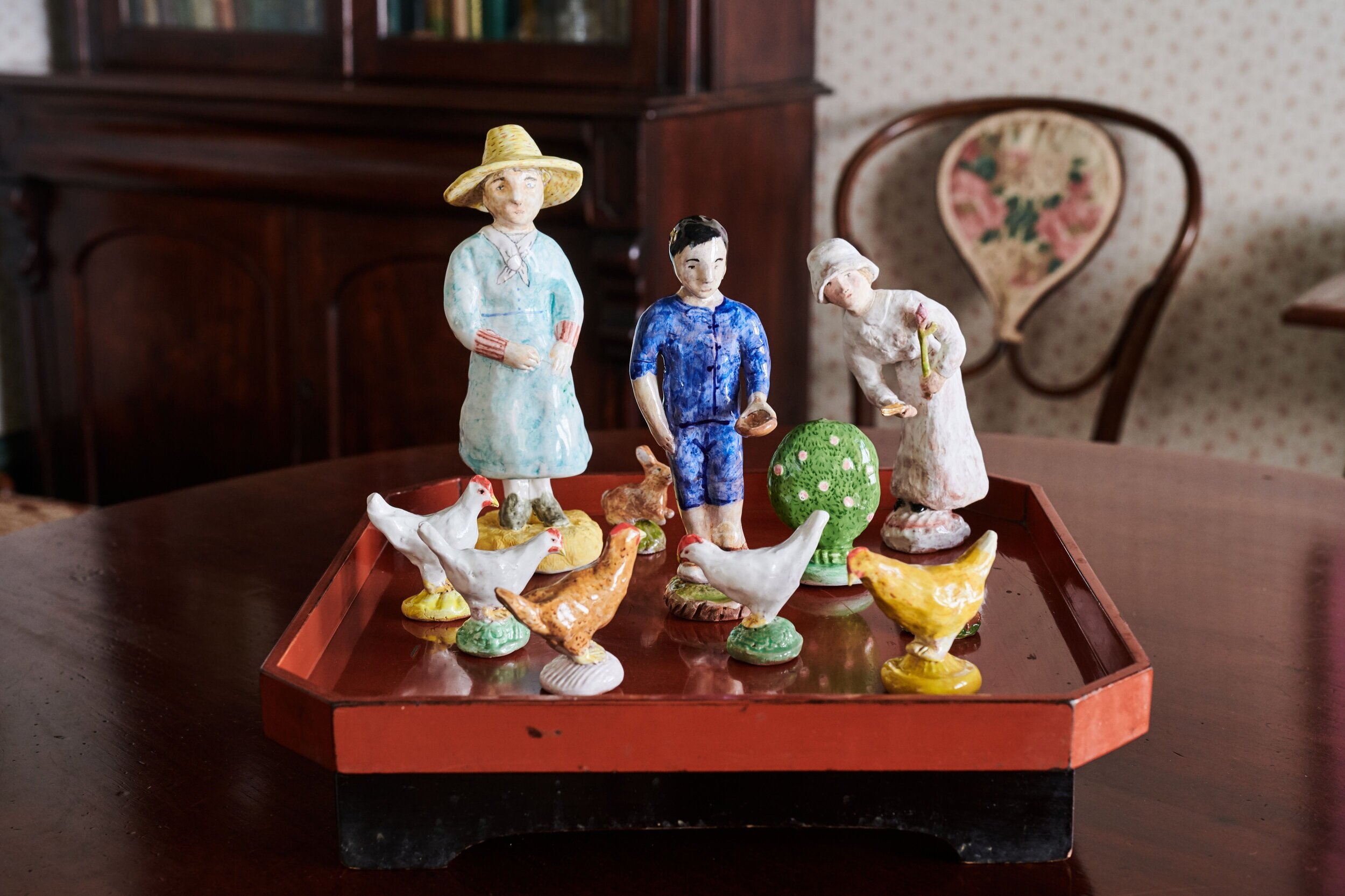  Sassy Park,  Garden play set , 2020; ceramic, wood, found object, variable dimensions; courtesy Meroogal and Sydney Living Museums; photo: Joshua Morris 