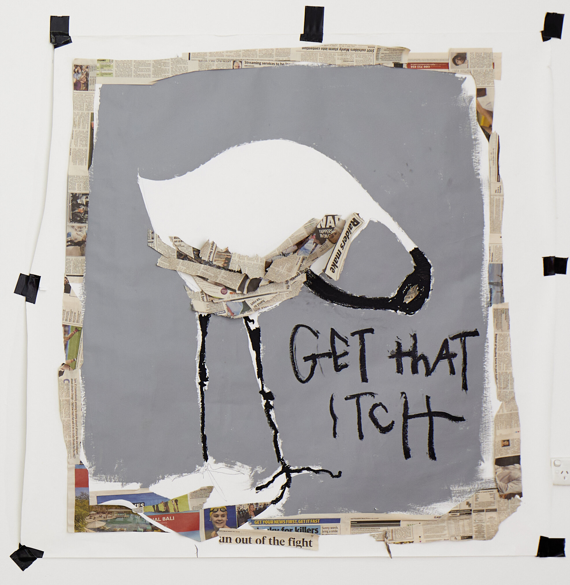  Wart,  Get That Itch , 2018, mixed media on paper, 135 x 138cm; courtesy the artist and Rogue Pop-up Gallery, Sydney; photo: Ian Hobbs 
